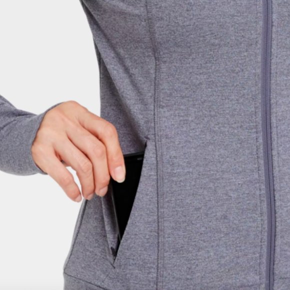 Target All In Motion NWT Zip Front Jacket Women’s Small Charcoal Heather - Picture 4 of 13